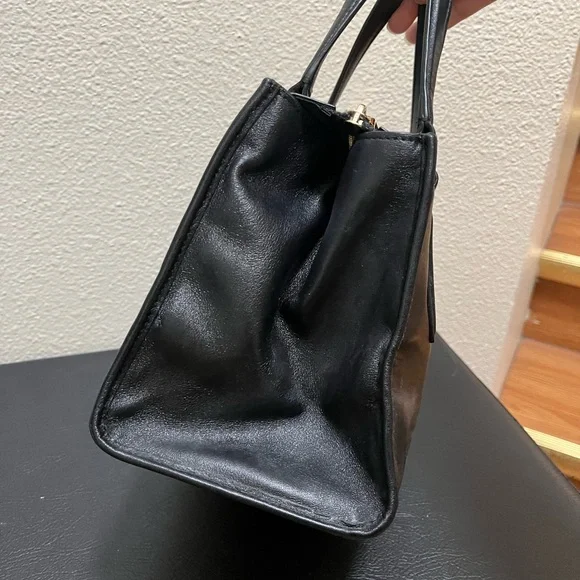 •COACH• Mini Crosby Carryall Black Smooth Leather Missing Strap - Picture 4 of 13